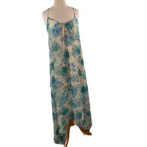 LOVESTITCH Floral Maxi Dress Spaghetti Straps Size M Lined Flowers